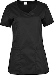 bwell Ines Women's Black Medical Blouse