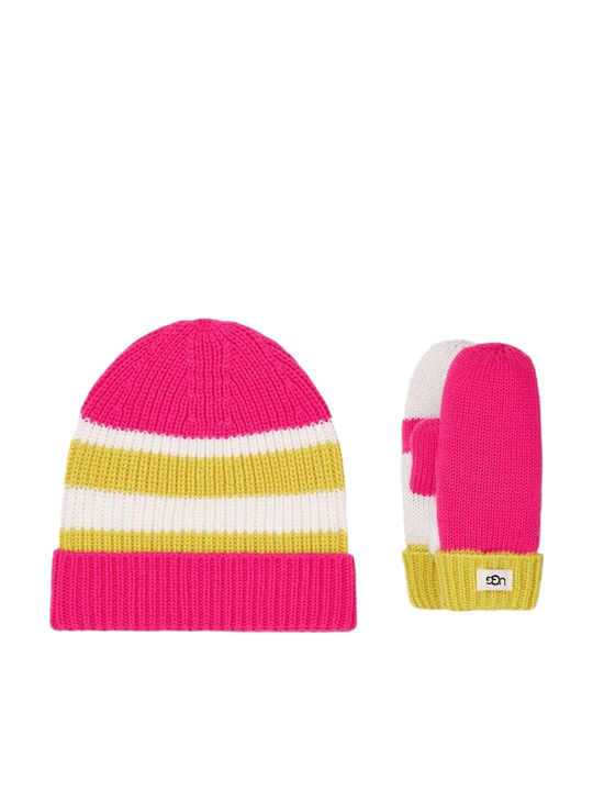 UGG Set Căciulă Copil cu Mănuși Roz