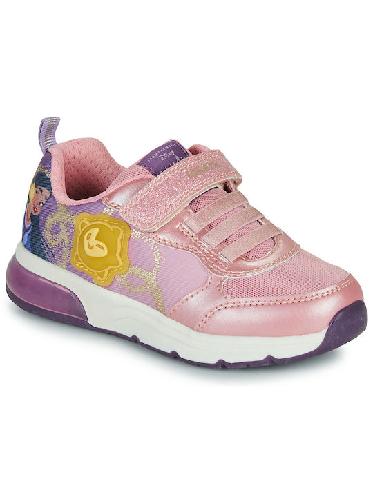 Geox Παιδικά Sneakers J Spaceclub Ανατομικά Ροζ