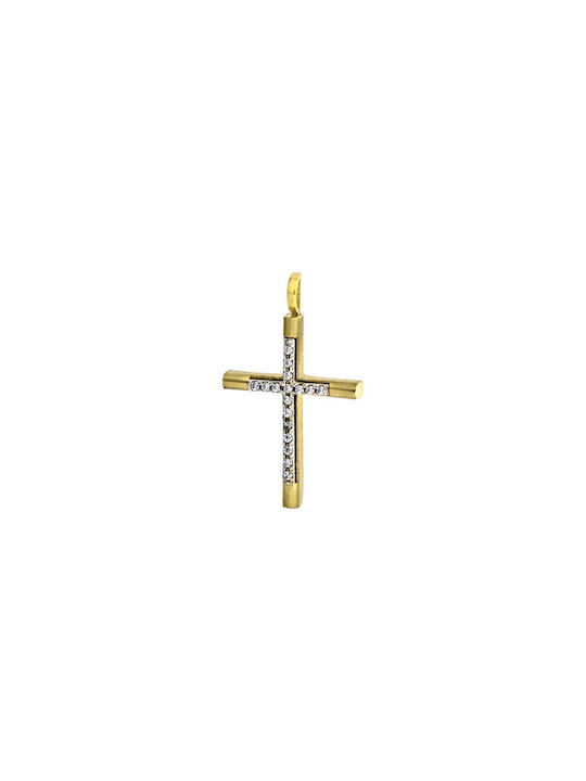 Damen Gold Kreuz 14K Beidseitig