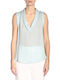 Armani Exchange Women's Blouse Sleeveless Light Blue