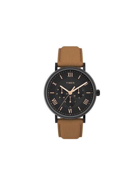 Timex Uhr mit Braun Lederarmband