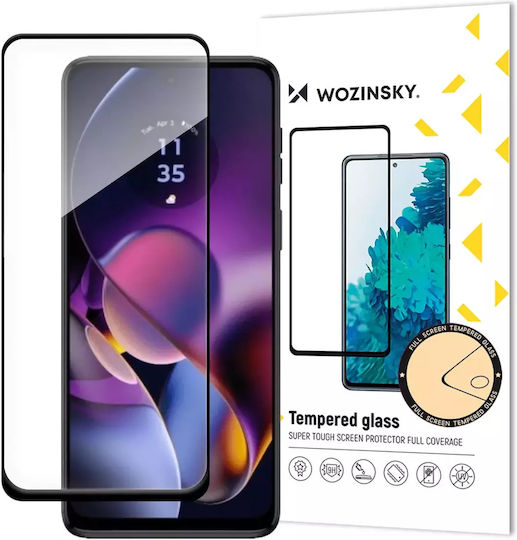 Wozinsky Vollkleber Vollflächig gehärtetes Glas Schwarz (Motorola Moto G54)
