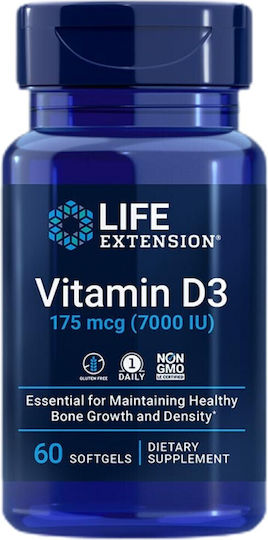 Life Extension Vitamin D3 Vitamin for Immune System Boost & Bone Health 7000iu 60 softgels