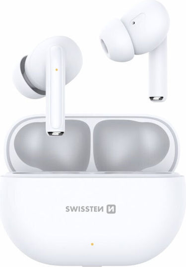 Swissten Pro Tune In-ear Bluetooth Handsfree Ακουστικά με Θήκη Φόρτισης Λευκά