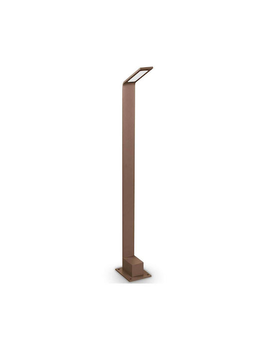 Ideal Lux Outdoor Floor Lamp Small Post LED 6.5W with Warm White Light IP54 Brown