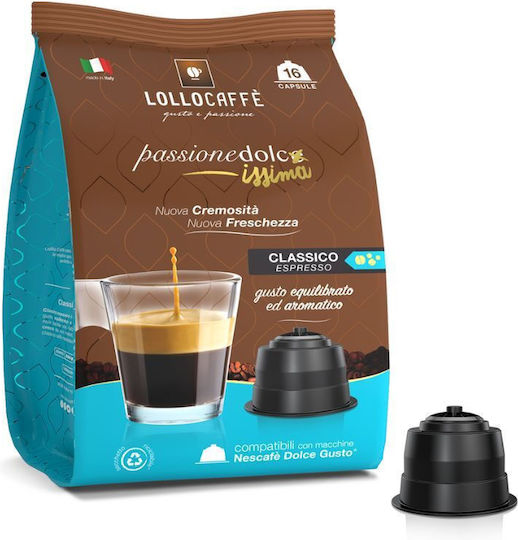 Lollo Caffe Капсули Еспресо Съвместими с машина Dolce Gusto 16капси