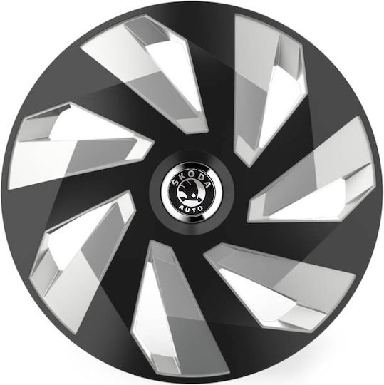 Versaco Set Capace De Roți Auto Stratos 15" Compatibilitate Skoda 4 Bucăți Negre