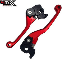 4MX Set Brems-/Kupplungshebel für Motorräder Flexibel Rot 4MX-MAN23-RD