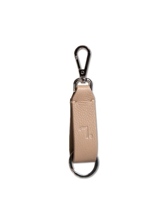 7.Dots Keychain Leather Beige