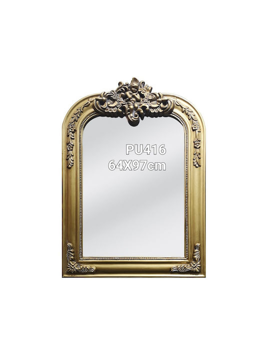 Besty Decor Като Огледало за Стена с Златист Дърво Рамка 97x64см 1бр