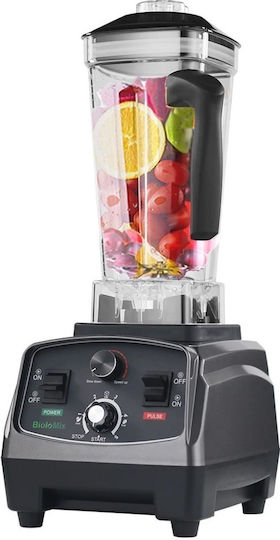 BioloMix 3HP 2200W Mixeur Commercial Robuste avec Minuteur, Extracteur de Jus, Robot Culinaire pour Fruits et Smoothies, Sans BPA, Bol de 2L