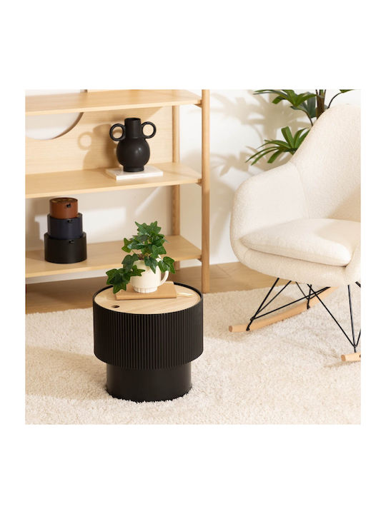 A-s Enola Round Wooden Side Table Black L38.5xW38.5xH35cm