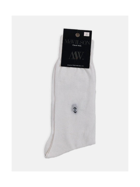 K Socks Bărbați Șosete cu Desene Εκρού 1Pachet