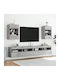 Wand Wohnzimmer Vitrine aus Spanplatte mit Glas & Beleuchtung Grey 40x30x60.5cm