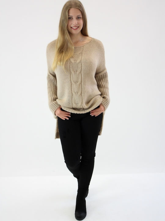 Brak Damen Langarm Pullover Beige