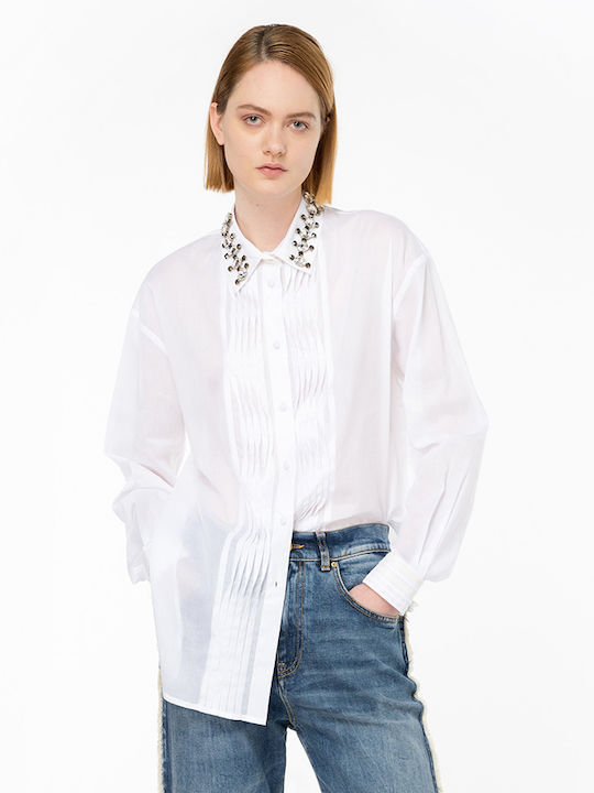 Pinko Women's Long Sleeve Shirt White.