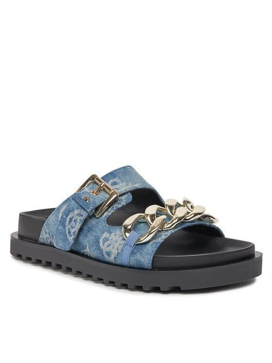 Guess Damen Flache Sandalen in Blau Farbe