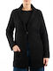 A&V Long Women's Cardigan with Buttons Black