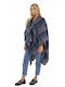 Verde Women's Poncho Blue