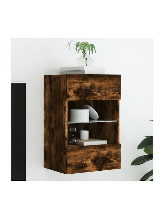 Cabinet Wall with LED Smoky Oak 40x30x60.5cm