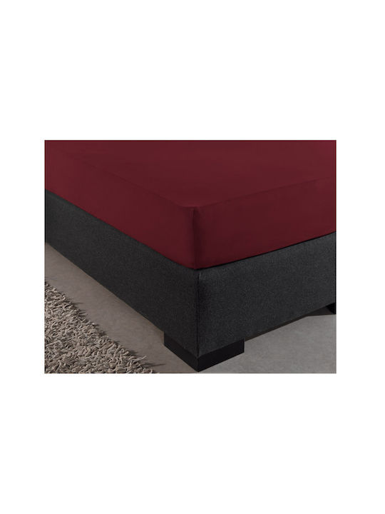 DreamHouse Cearșaf Super dublu cu Elastic 160x200+30cm. Bordeaux