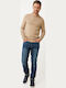 Polo Langarm-Pullover Beige