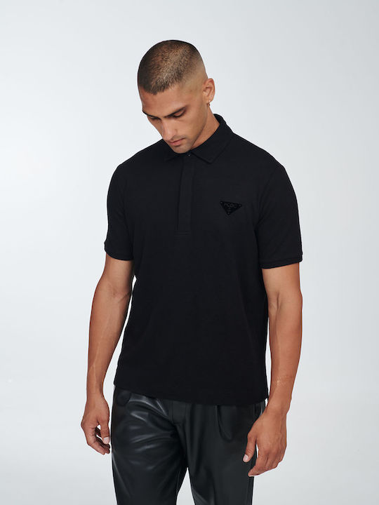 P/Coc Men's Short Sleeve Blouse Polo Black