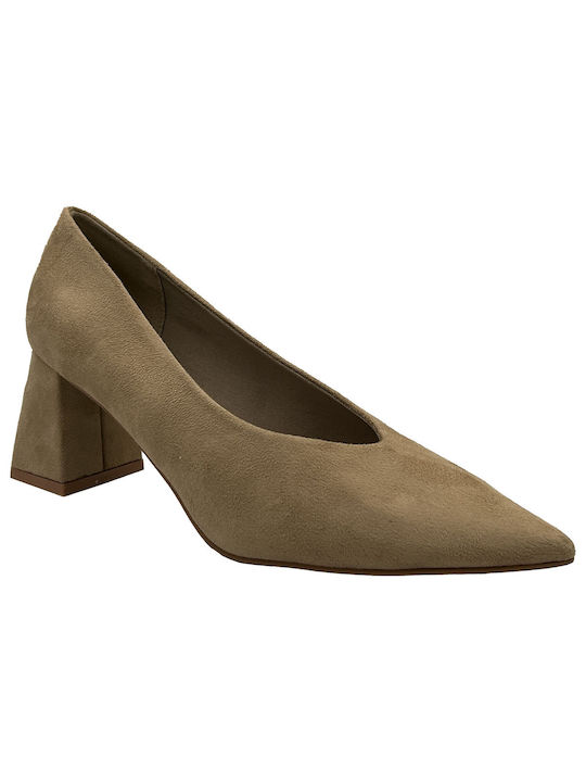 Corina Suede Khaki Heels