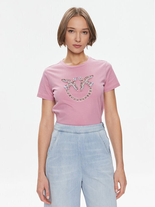 Pinko Quentin Γυναικείο T-shirt Ροζ