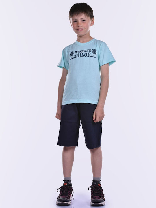 Action Sportswear Kids Set with Shorts Summer 2pcs Light Blue