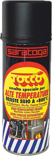 Saratoga Σπρέι Βαφής Υψηλής Θερμοκρασίας Μαύρο 400ml
