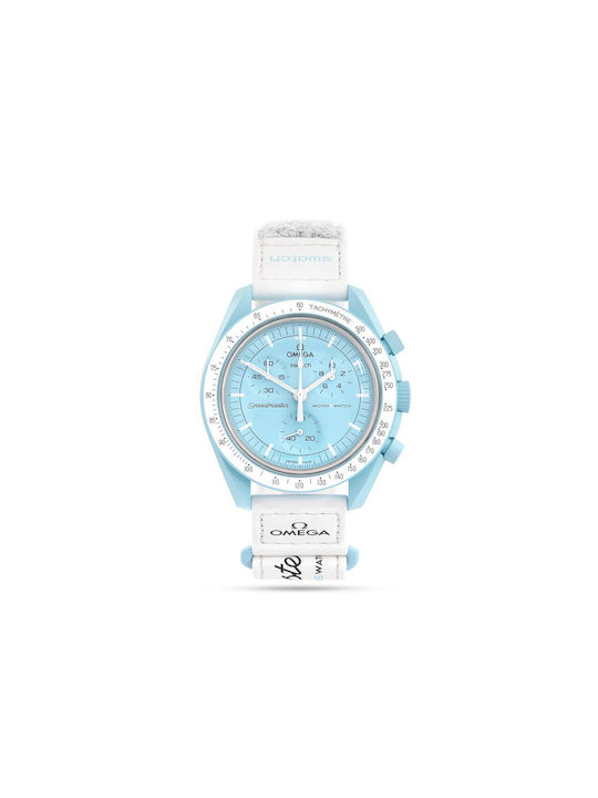 Swatch Moonswatch Mission Watch Battery with White Ceramic Bracelet