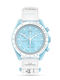 Swatch Moonswatch Mission Ανδρικό Ρολόι Μπαταρίας με Λευκό Κεραμικό Μπρασελέ