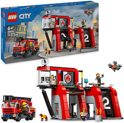 Lego City Fire Station With Fire Truck pentru 6+ ani