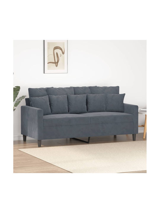 Двуместен Диван Кадифе Тъмно сиво 158x77x80см.
