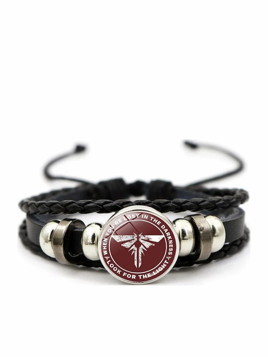 Βραχιόλι “ Last Us” Κόκκινο Σχέδιο Μαύρο Σχοινί Ρυθμιζόμενα Last Us Bracelet White Black Rope Adjustable Molfs