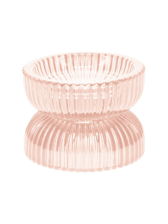 K-m Orange Candle Holder suitable for Tealights Glass in Orange Color 7x7x7cm 1pcs