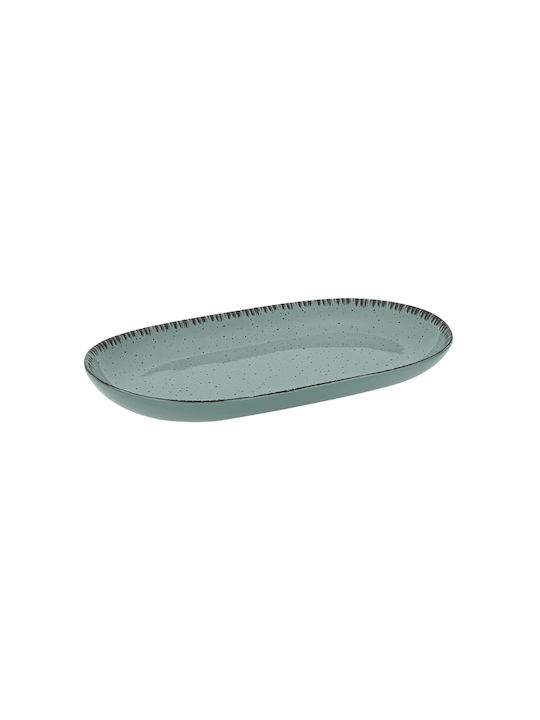 Dot Πιάτο Ρηχό Οβάλ από Πορσελάνη Μπλε 33x19cm