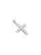 Women's White Gold Cross 18K