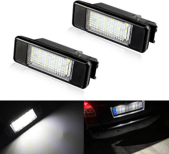 Cautex Lumini pentru plăcuțele de înmatriculare Lumini LED 12V pentru Citroen C2 Peugeot 106 2buc