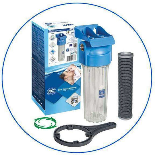 Aqua Filter FCCBL-S 10 Уред за филтриране на вода Централно снабдяване С прорез ½" с резервен филтър 818