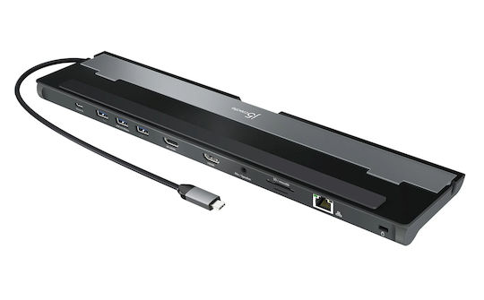 J5 Create USB-C Docking Station με HDMI 4K PD Ethernet Μαύρο (JCD542-N)