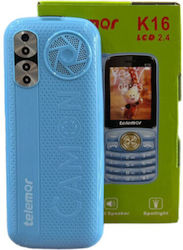 Telemar K16 Dual SIM Mobil cu Butone (Meniu în limba engleză) Albastru