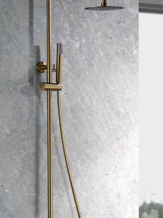 Imex Adjustable Shower Column with Mixer 88-124 cm Gold