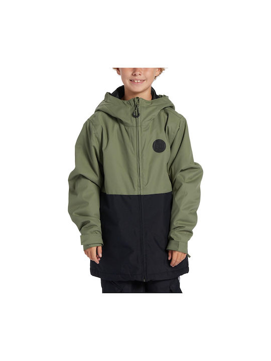 DC Waterproof Kids Casual Jacket Long with Lining & Hood Khaki