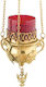 IconsGR Kirche Hängende Öllampe Metallisch Gold plated Bronze 9768G