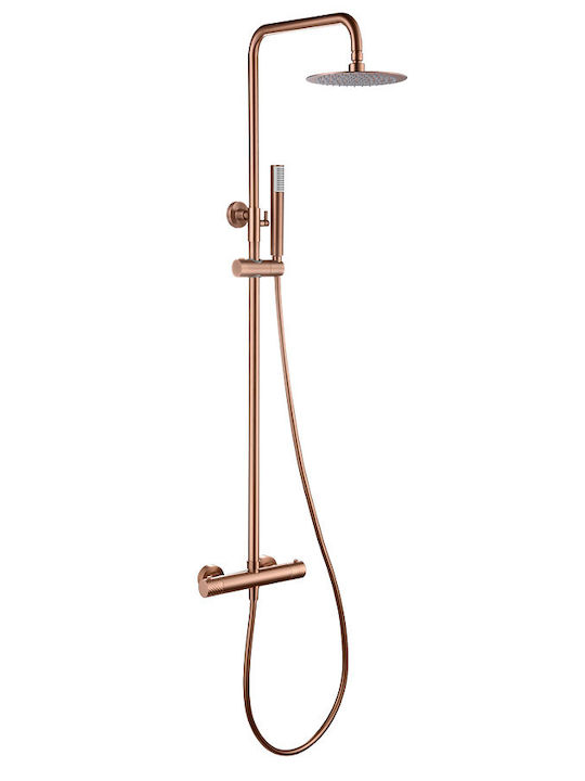 Imex Verstellbare Duschsäule mit Armatur 88-124 cm Rosa