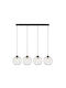 Emibig Pendant Chandelier for 4 Bulbs E27 Black