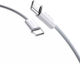 Dudao Braided USB 2.0 Cable USB-C male - USB-C 60W PD Λευκό 2m